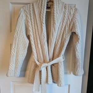 Elegant Cream Cable Knit Cardigan